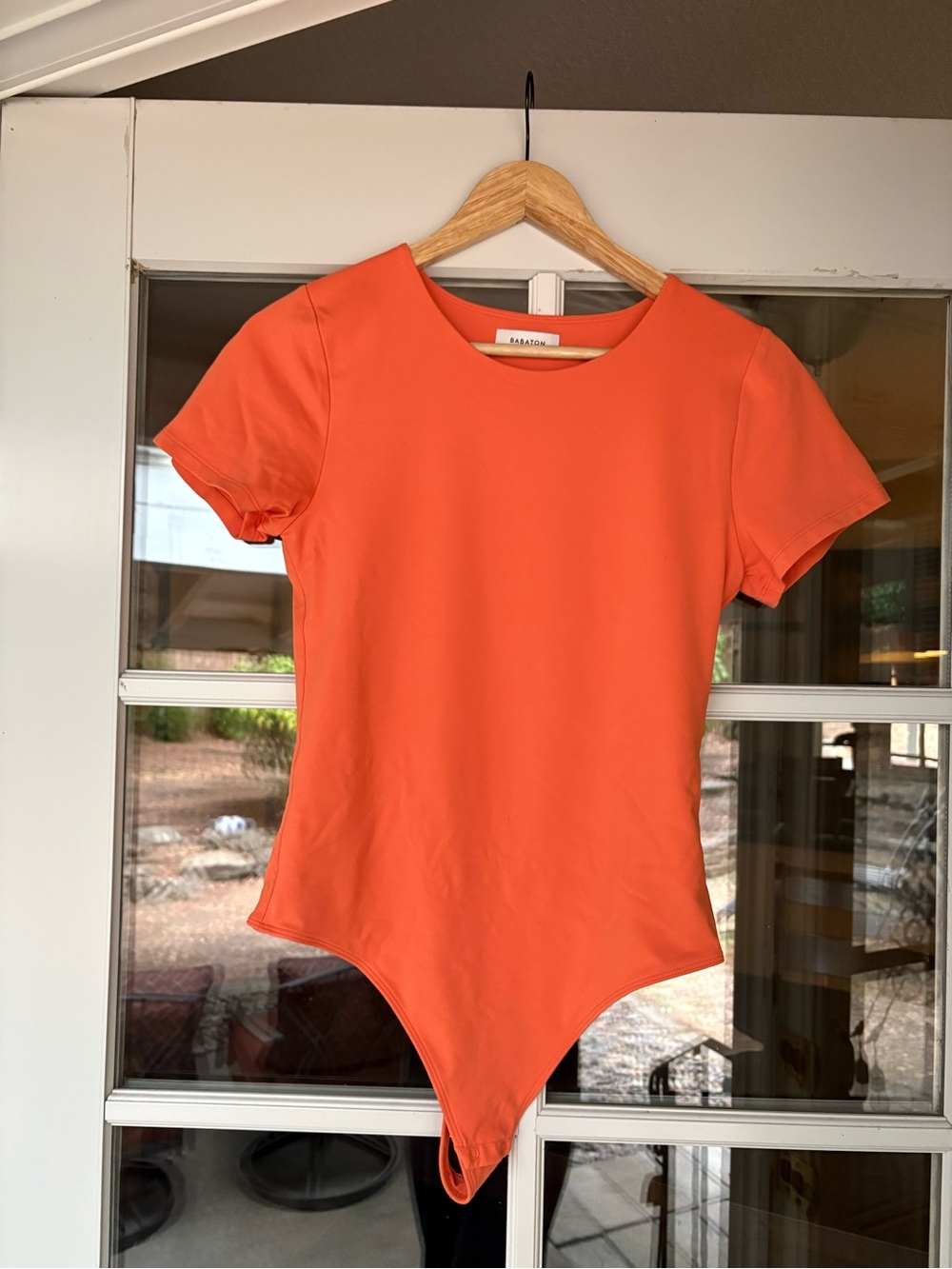 Aritzia Babaton Orange Short-Sleeve Bodysuit - L